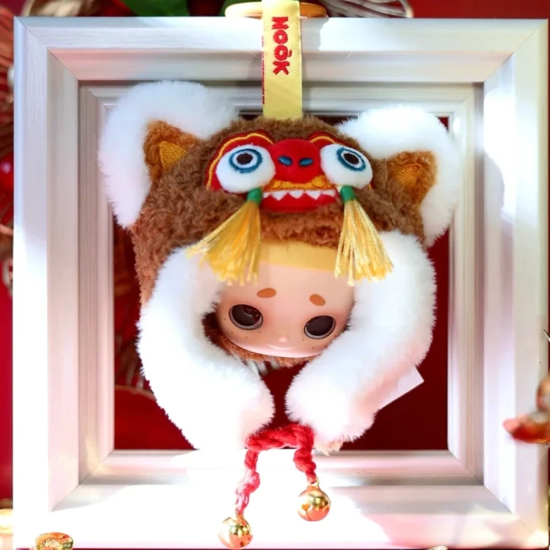 Nook Tiger Head Hat Plush Charm Collectible Figure Bag Decoration Cute Doll New Year Gift Home Decoration Model Garage Kit
