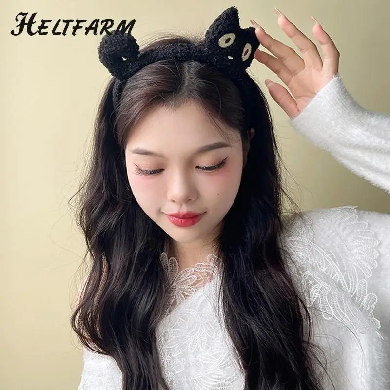 Funny Women Girsl Wash Face Make Up Hair Hoop Hair Accessories 1pcs Cute Cartoon Cat Rabbit Plush Hair Band