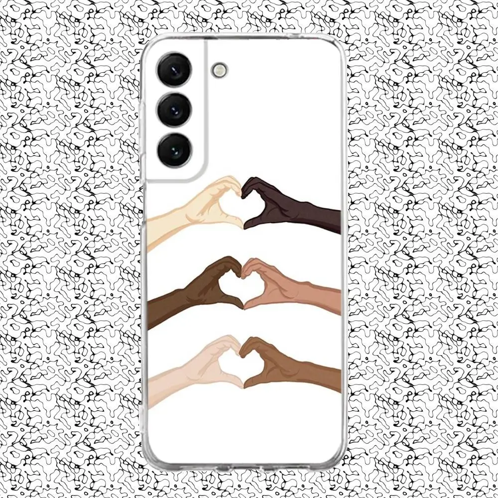 Феминистский эстетический чехол для телефона Samsung S24,30,21,22,23,20 FE,lite,PIus, Ultra,5G, Note,9,10 Прозрачный чехол