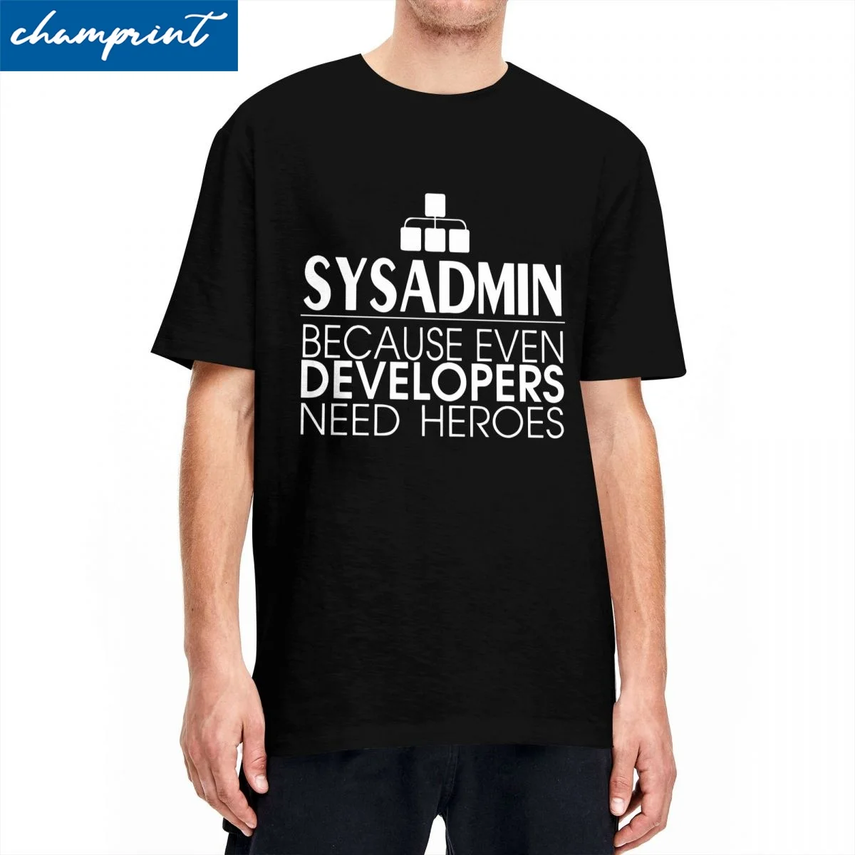 Sysadmin Developers Heroes T-Shirt Men Linux Sysadmin Unix Debian Clothing Ubuntu Administrator Cotton Tees Crewneck T Shirt