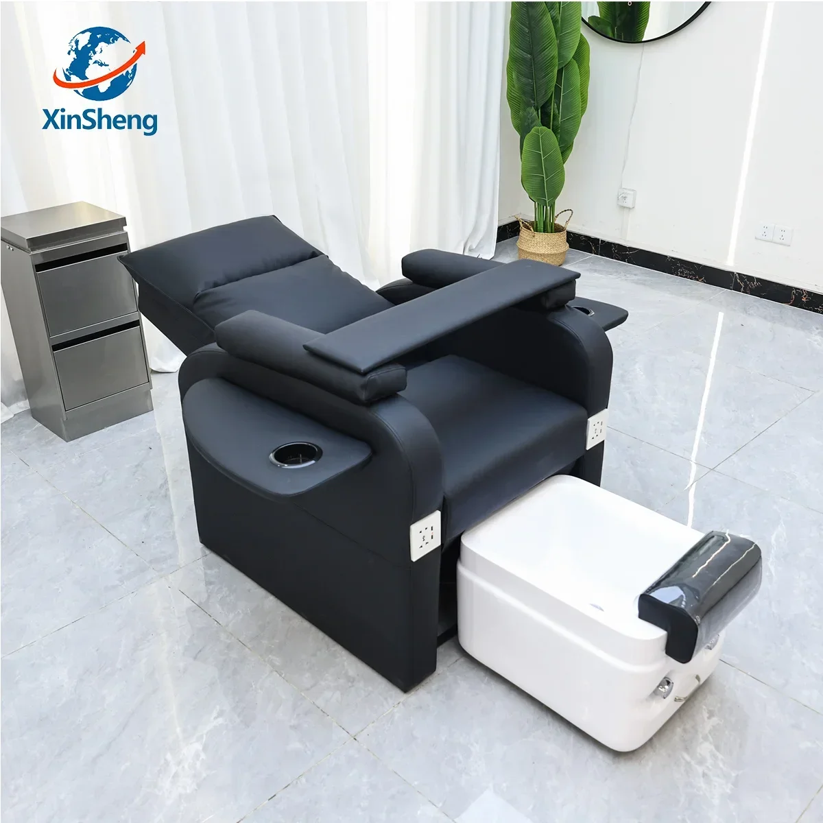 XinSheng Foot Bath Nail Chair Pedicure Chairs Salon SPA Foot Massage Manicure Furniture Sofa Material with Back Electric Lift - Image 3