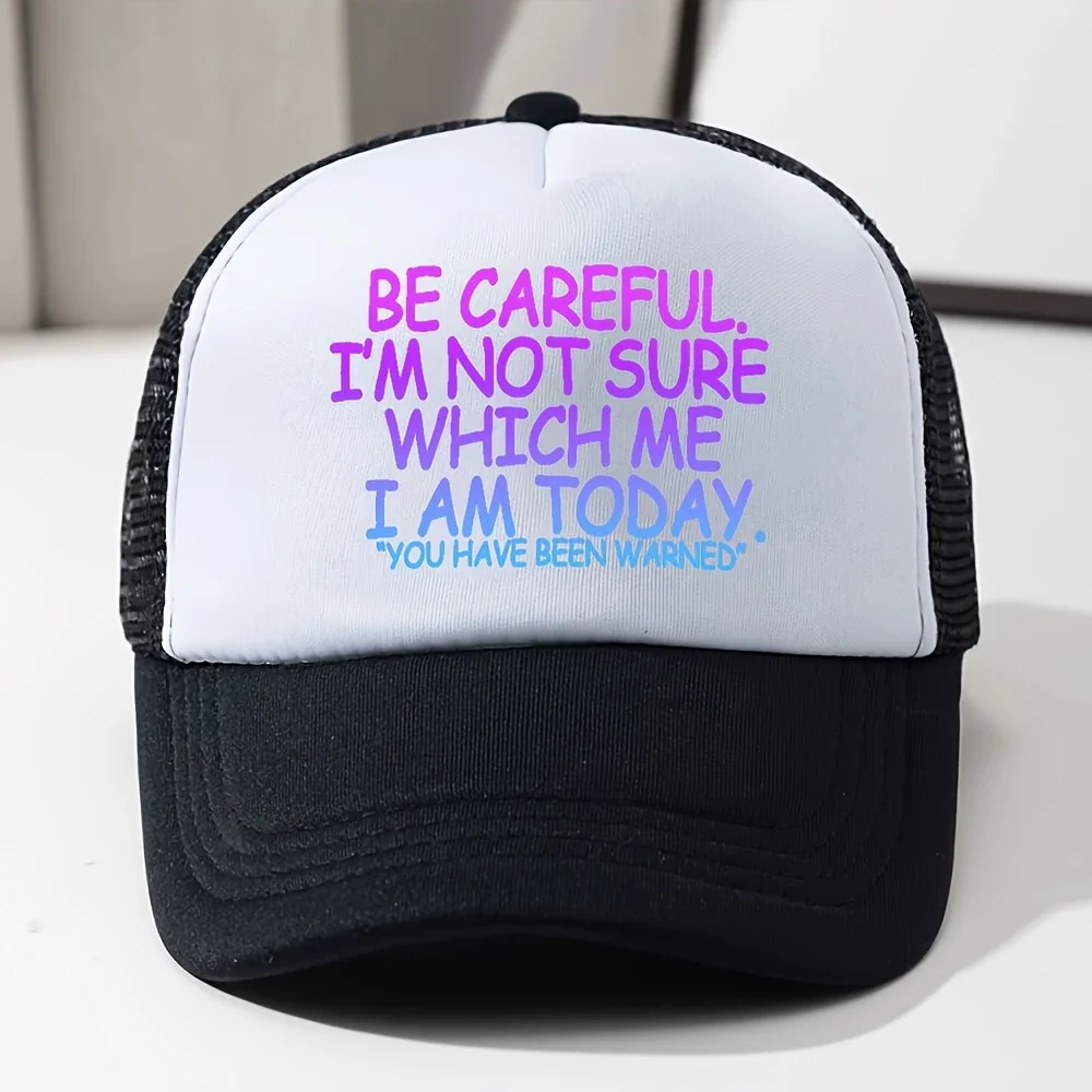 1pc Funny Truck Driver Hat with Bold Purple Lettering - Lightweight Non-Stretch Black Base Cap for Men & Women, Funny Warning Me