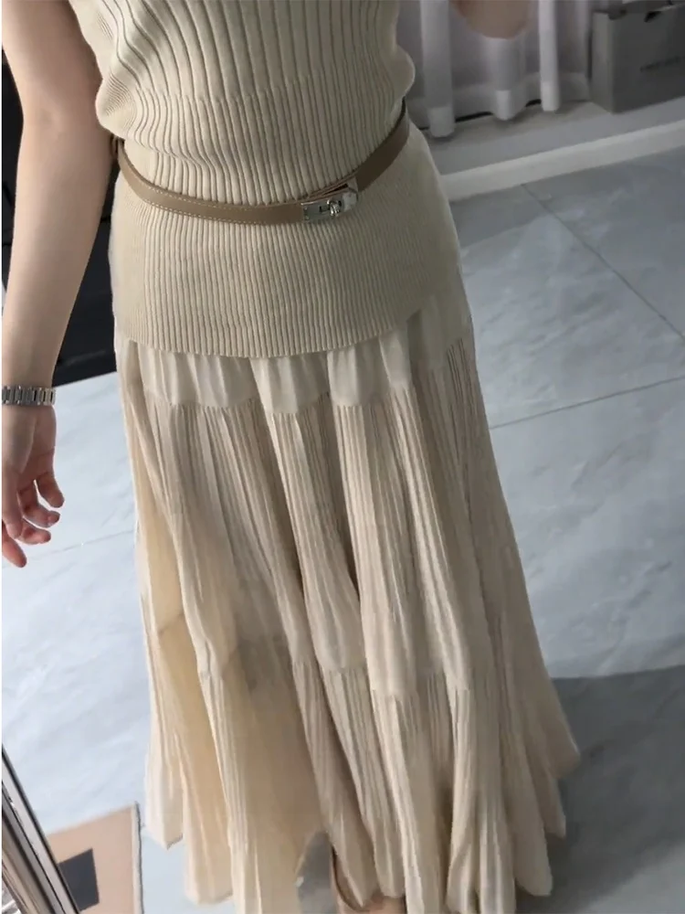 

Длинная юбка с высокой талией, нежная ветрозащитная юбка Pure Desire для похудения Me Gored, юбка трапециевидной формы, весенняя коллекция