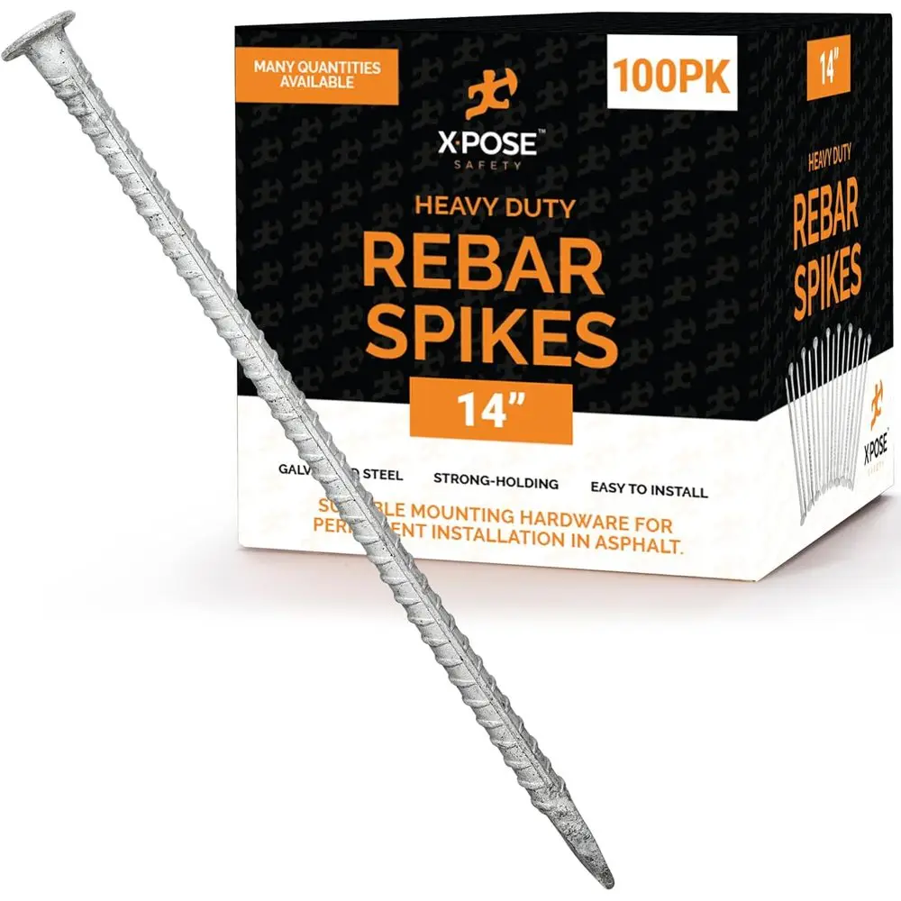 

Колья арматуры из оцинкованной стали, 14 x 1/2 шт. в упаковке 100 шт. для скоростных ударов и упоров для колес