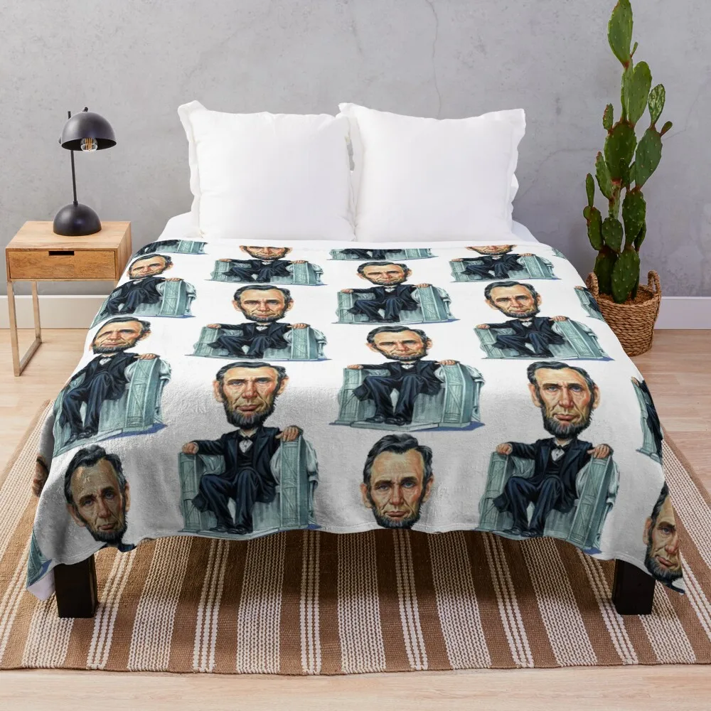 President Abraham Lincoln Throw Blanket sofa bed For Baby Heavy halloween Blankets