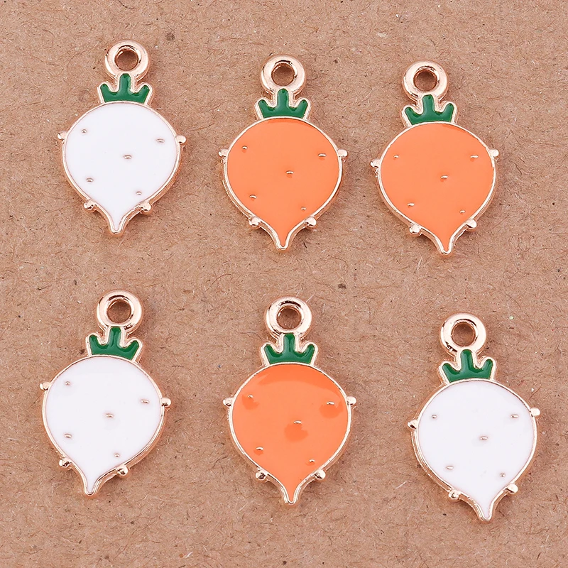 10 Stück Niedliche Emaille-Gemüse-Auberginen-Anhänger für DIY-Schmuckherstellung, Armbänder, Halsketten, Ohrringe und Bastelzubehör – Detail 18
