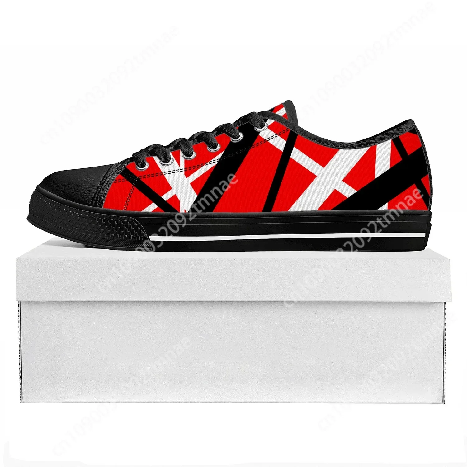 Van Halen 5150 Stripe Metal Rock Band Low Top High Quality Sneakers Mens Womens Teenager Custom Sneaker Couple Shoes Custom Shoe