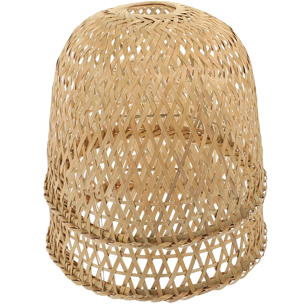 

2 Pcs Pendant Lamp Shade Bamboo Lampshade Light Bulb Woven Decorate Material Khaki Weaving Hanging