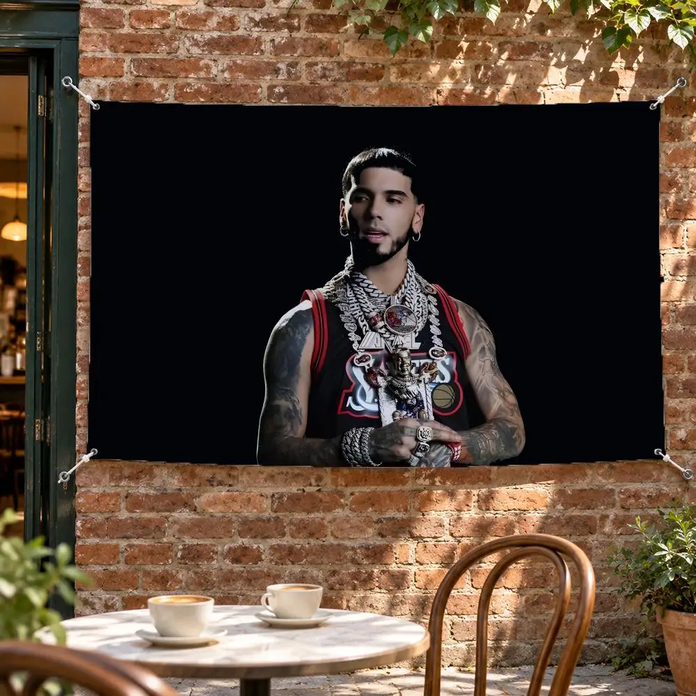 Rapper A-Anuel AA Real Hasta La Muerte 2 Flags No Hem Wall Banner Indoor Outdoor For Home Party Garden Decor