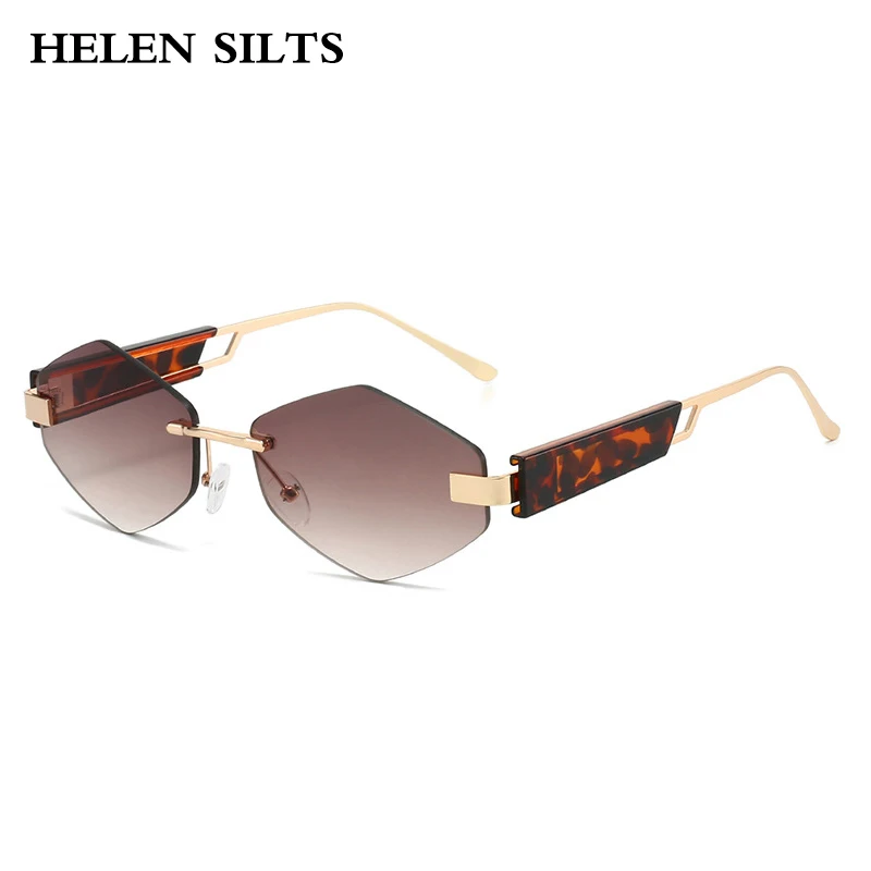 

Metal Frameless lrregular Rhombus Sunglasses Women 2025New Luxury Brand Designer Vintage Punk Hip Hop Popular Sun Glasses UV400