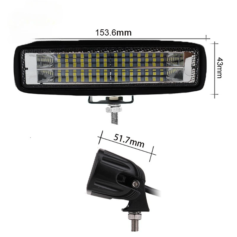 7-inch Car and Motorcycle Work Light Straight Shaped 84W Dual Row LED Work  Off-road Light