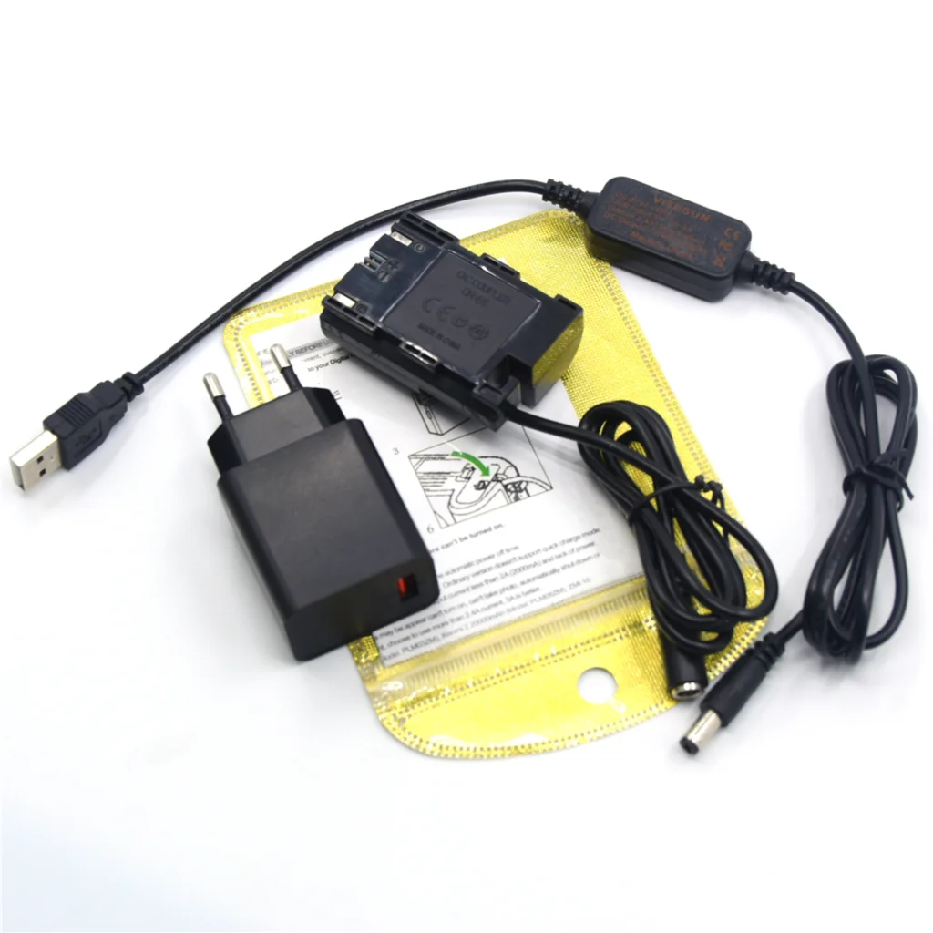 قوة البنك USB كابل DR-E6 تيار مستمر مقرنة LP-E6 الدمية البطارية شاحن لكانون EOS 5D مارك II III 5D3 6D 7D 60D 70D كاميرا