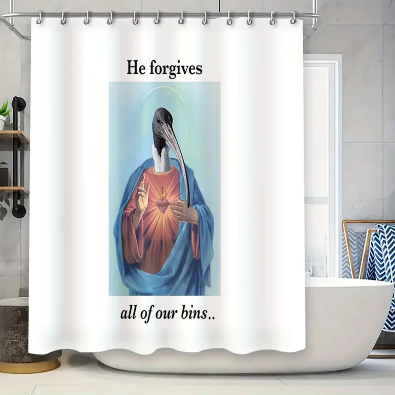 

Vintage Jesus Shower Curtain Biblical Renaissance Art Backdrop Washroom Decor Home