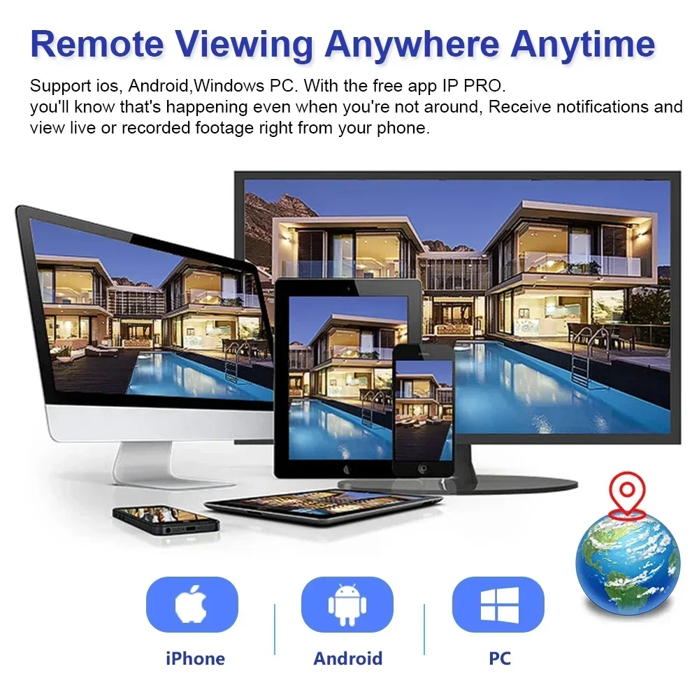 16CH Wireless NVR Kit With 5MP WiFi IP Cameras Home Security System Set Motion Detection Audio Recor Surveillance 24/7 Recording