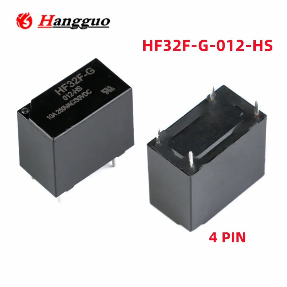 5 teile/los HF32F-G JZC-32F-005-HS JZC-32F-012-HS JZC-32F-024-HS 10a 250vac 4pin HF32F-G5V 12v 24v Leistungs relais