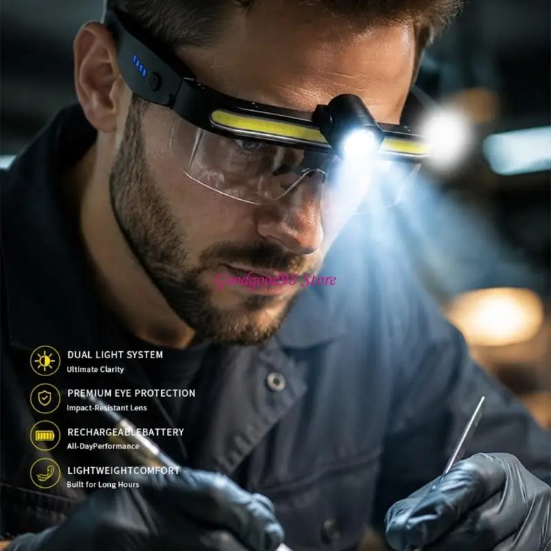 USB rechargeable glasses light for home fixes and repair tasks Accessories 