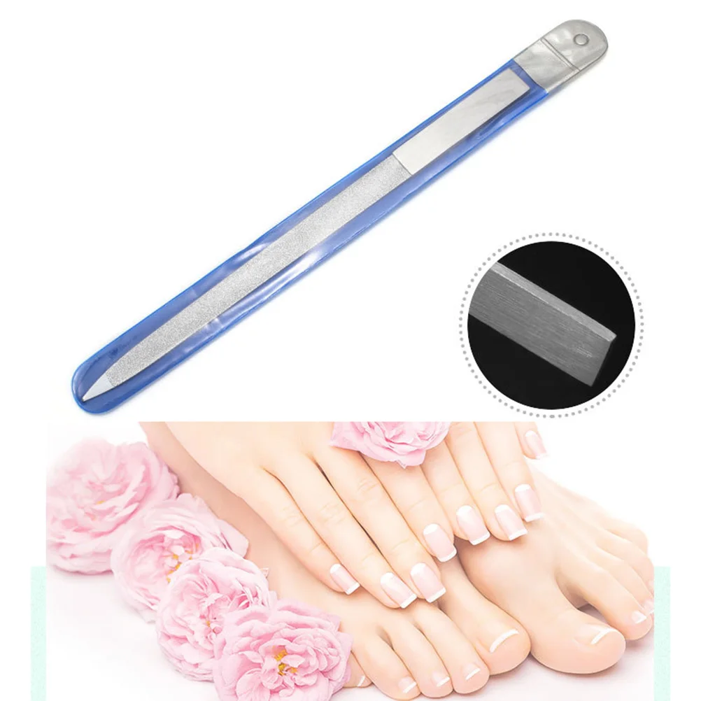 

6 Pcs Nail File Tool Stainless Steel Manicure Sanding Shaping Trimming Acrylic False Toenails Fingernails Portable Travel Nail