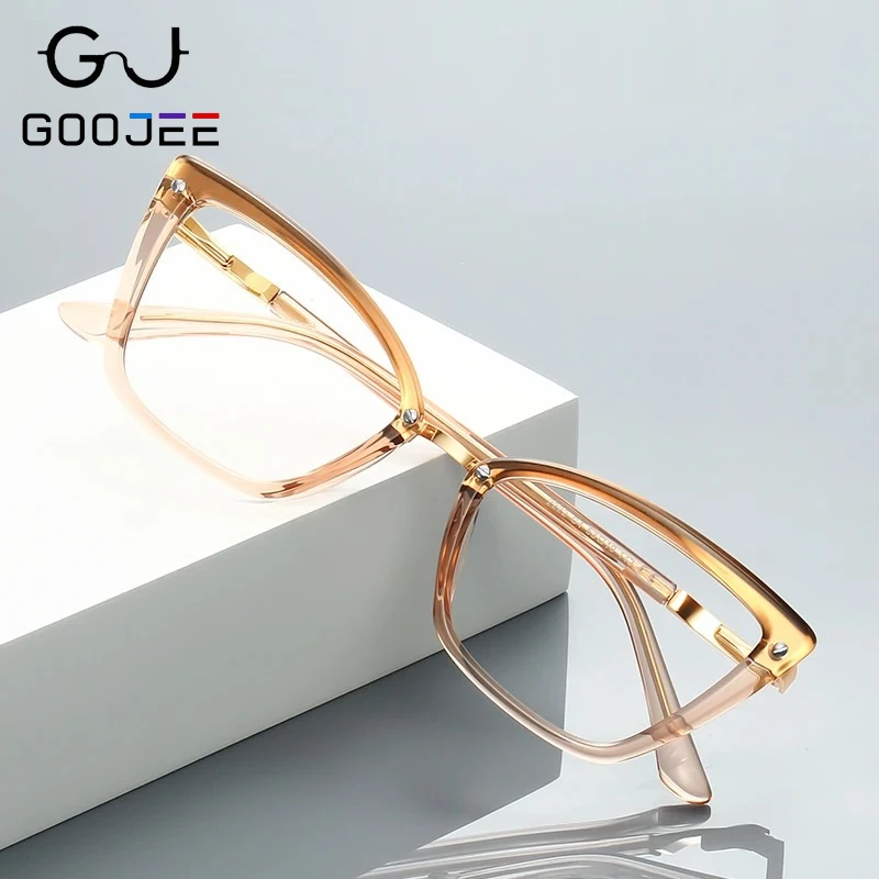 

GOOJEE TR90, новые модные очки для чтения с защитой от синего луча, компьютерные очки по рецепту, прогрессивные оптические очки для близорукости и дальнозоркости