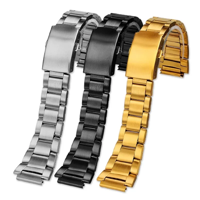 Pulseira de aço fino para casio AE-1200WH/1300WH série clássico pequeno quadrado prata bloco 18mm aço fino metal terno caixa