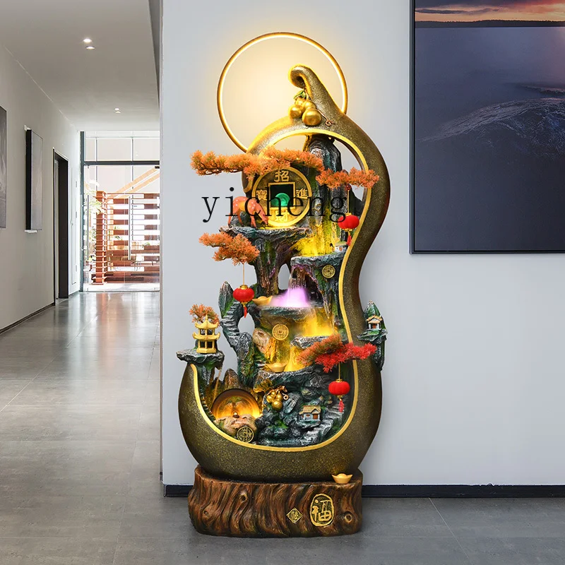 

TWR gourd rockery flowing water circulation water feng shui wheel lucky ornament landscape