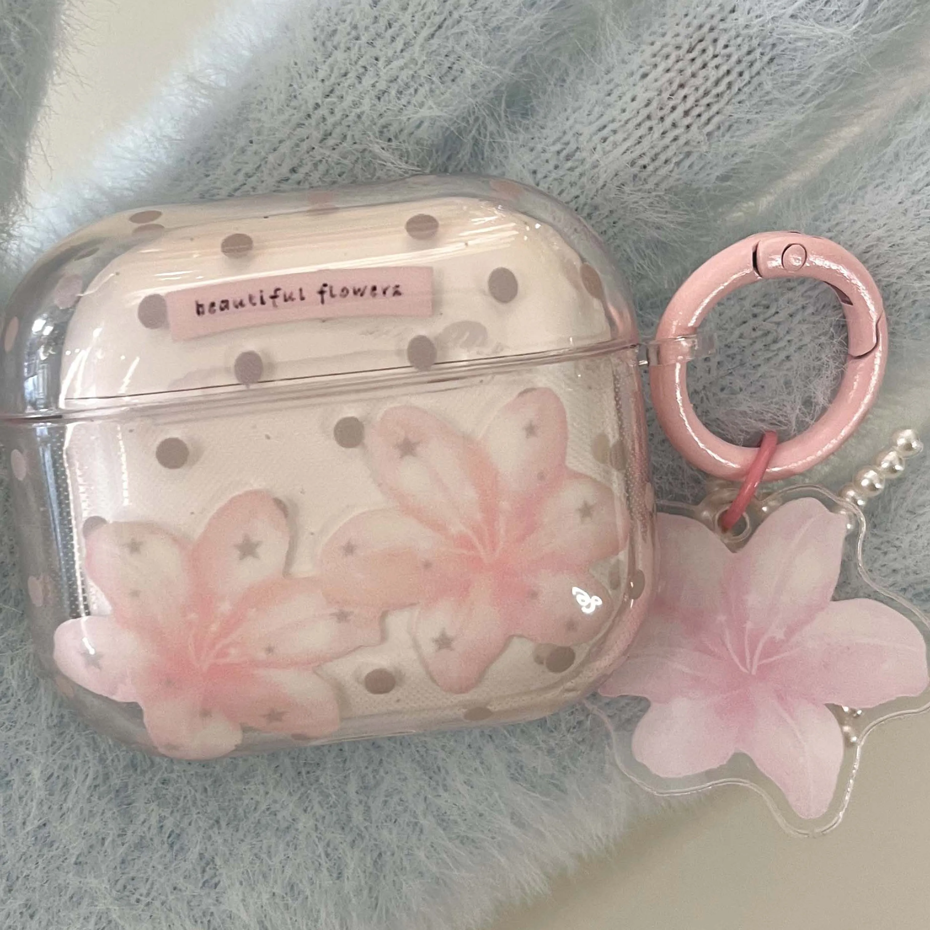 Rosa, wunderschöne Blumen-IMD-Kopfhörerhülle, kristalline, kabellose Bluetooth-Ladebox für Apple AirPods 5, 4, 1, Pro, 2. Generation, 3, 2, Schutzhülle