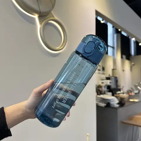 26.37oz Sports Water with Time Marker & Motivational Quotes - Large Capacity, Portable, Leak-Proof Lid for Activities, Gym, or D