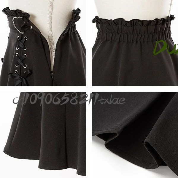 تنورة جيراي كي فستان ياباني لطيف منجم أحمر أسود وردي Kawaii Y2k أزياء تنكرية للسيدات مقاس كبير حلم جرلي حلو