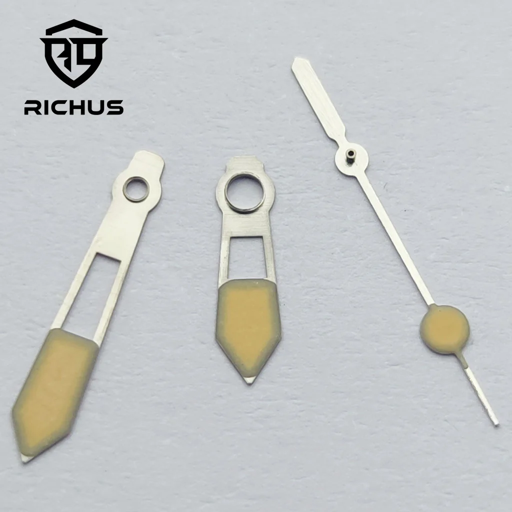 RICHUS NH35 Hands Silver Watch Hands Green Luminous Fit NH34 NH35 NH36 ETA2824 2836 Miyota8215-DG Movement view 5