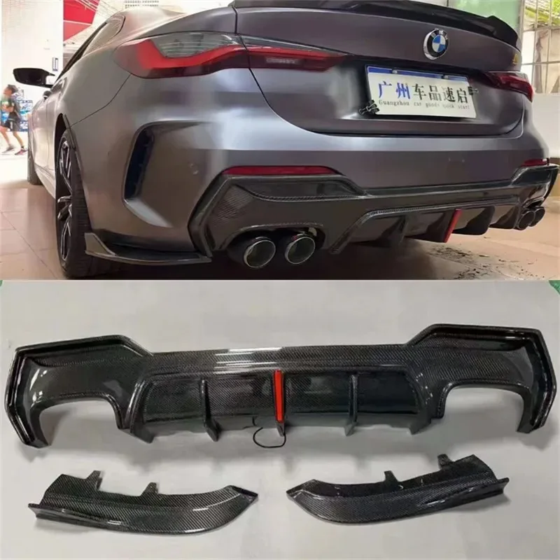 

For BMW G22 G23 ReaI Carbon Fiber Bumper Rear Lip Baojiao Spoiler Kit