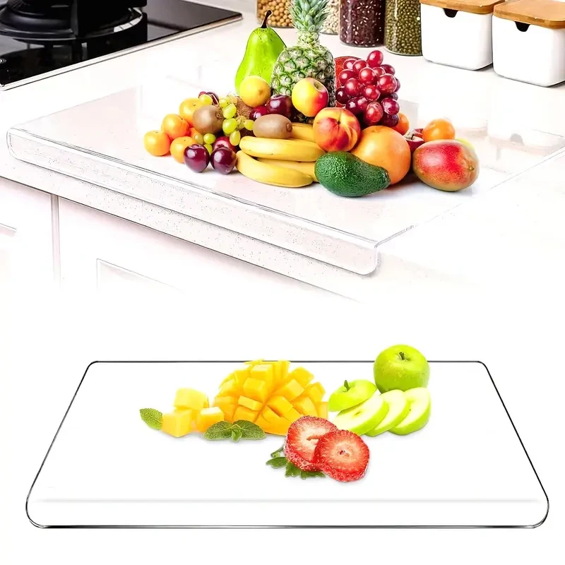 

Kitchen Cutting Board Non-Slip Acrylic Chopping Board with Counter Lip Easy to Clean For Vegetable Fruit Food Grade Board
