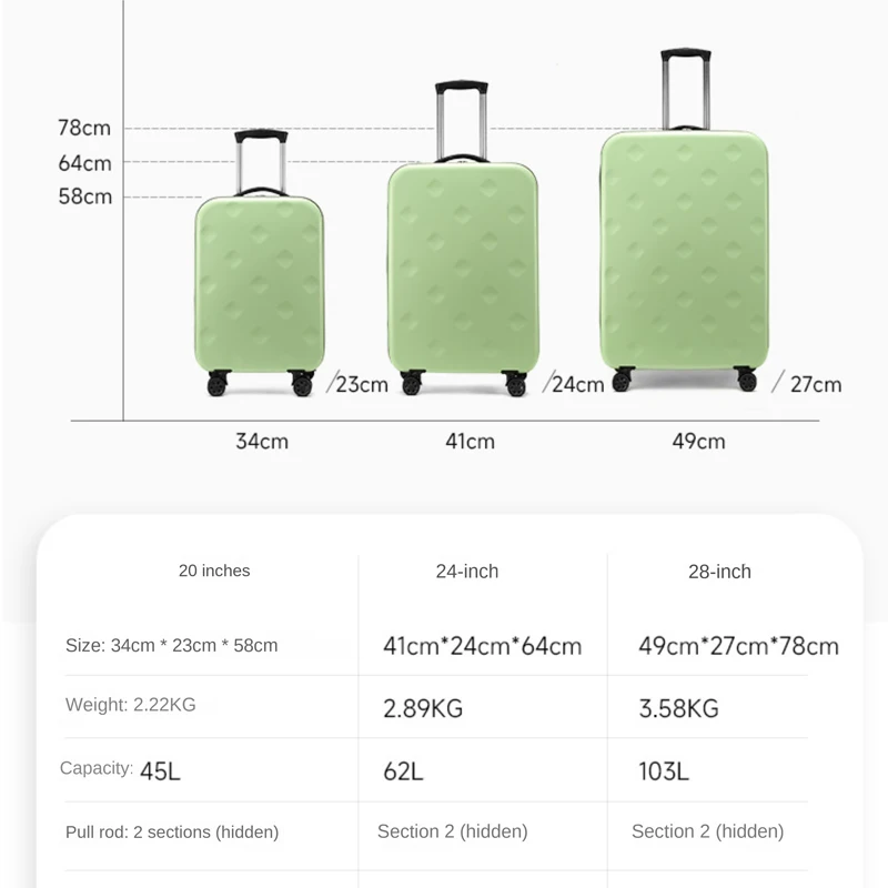 New Foldable Travel Suitcase Lightweight Rolling Luggage 20/24/28 inch Trolley Case Password Suitcase on wheels Travel Bag - view 6