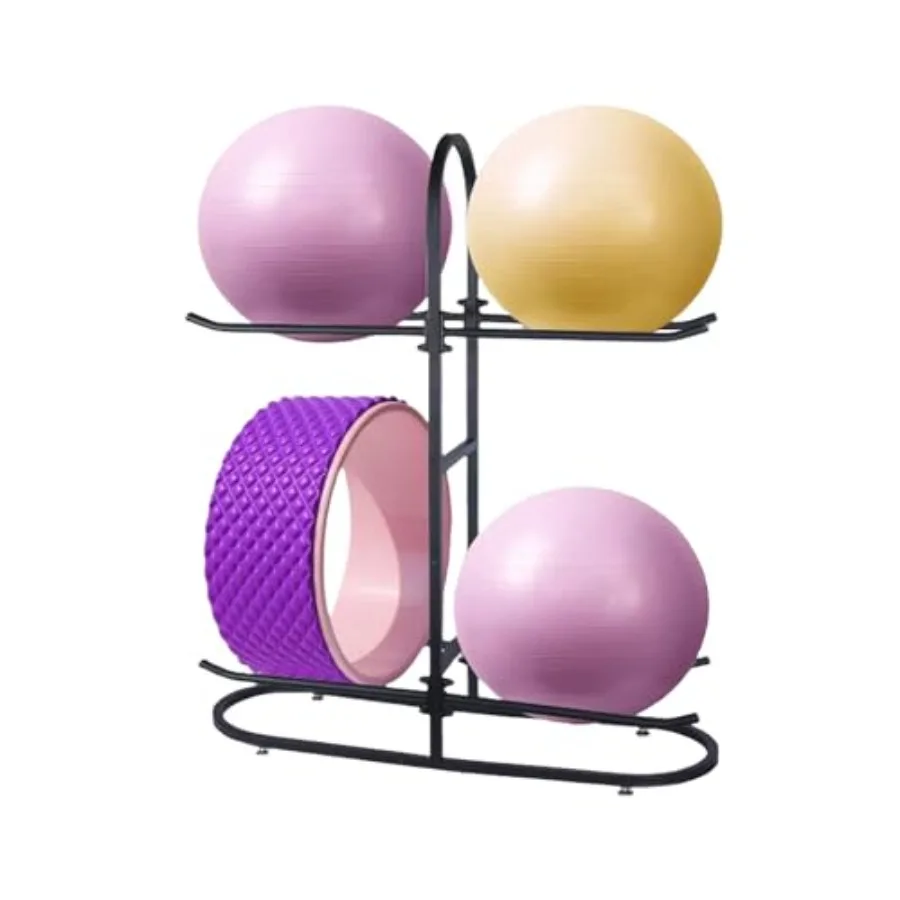 

Stabilising Ball Rack for Stability Ball Yoga Mat Home Gym and Commercial Gym Medicine Ball Rack and Yoga Ball Storage in Black
