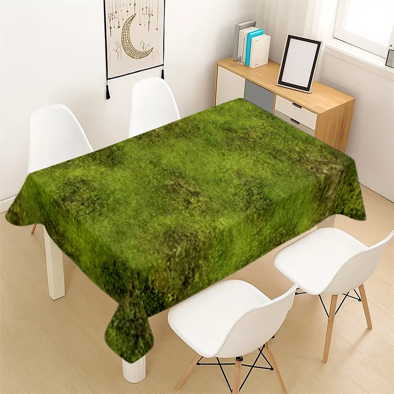 [jit] 1pc Soft, Fashionable, Beautiful, Fresh Green Grasscloth Tablecloth, Machine Washable and Easy to Clean
