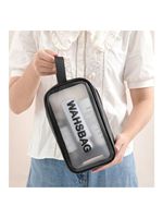 Pu Cosmetic Bag Large Capacity Pvc Waterproof Toiletry Bag Transparent Frosted Bath Bag Travel Satchel Storage Bag