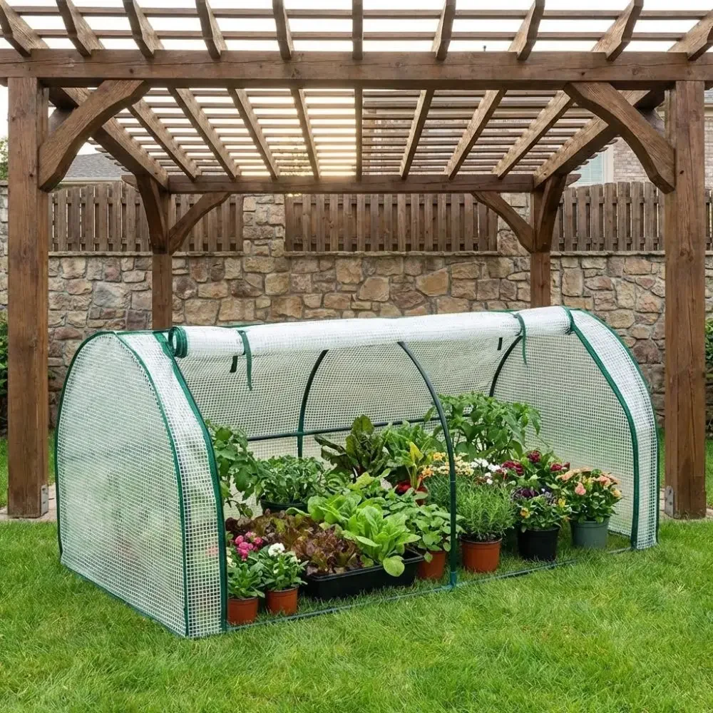 Transparent Mini Plant Greenhouse, Plastic Waterproof Insulated Cover, Bird-Proof, Efficient Plant Protection, Growing Tent