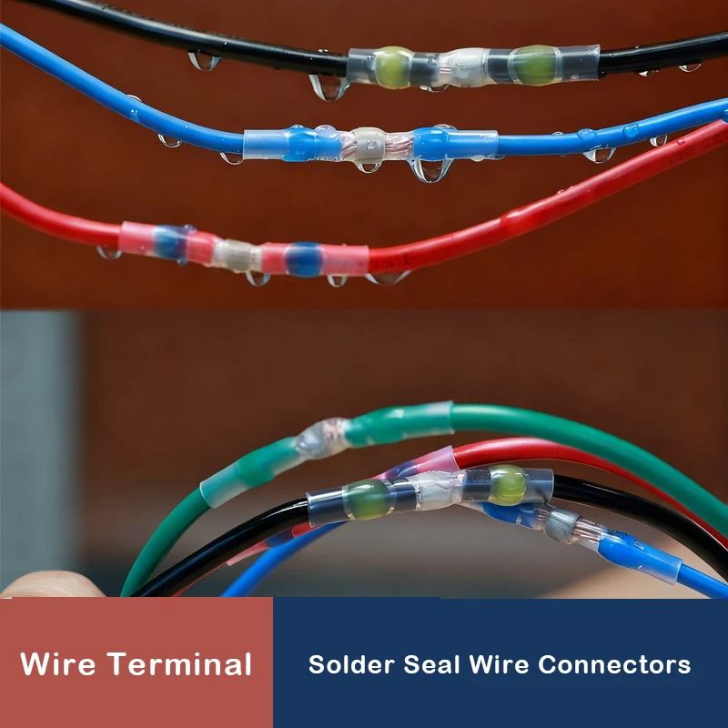 

Solder Seal Wire Connectors Kit Waterproof 3:1 Heat Shrink Butt Crimp Terminals Electrical Cable Splice Connector 50~500pcs