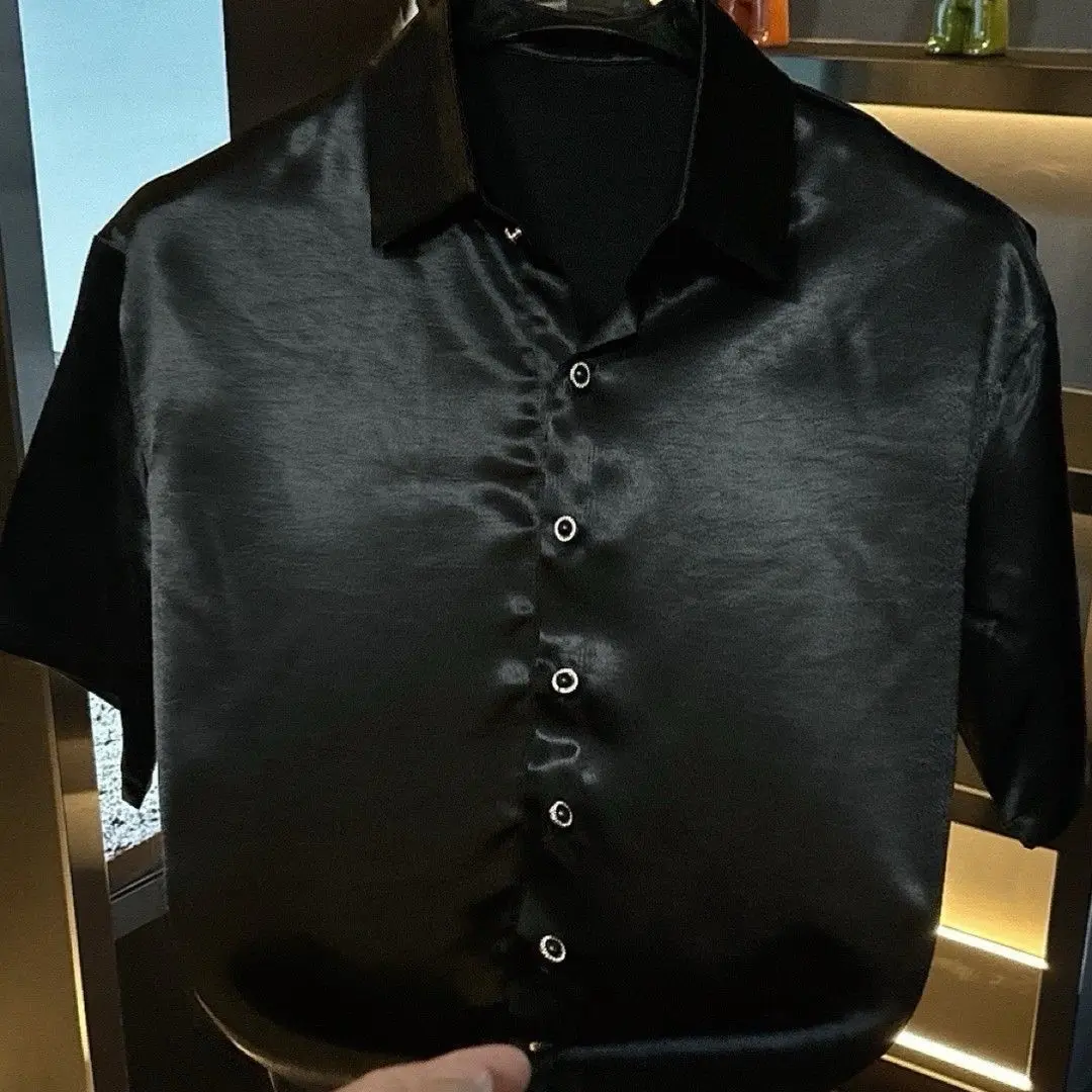 Summer 2026 New Men's Short Sleeve Shirt Fashion Versatile Lapel Premium Men's Top