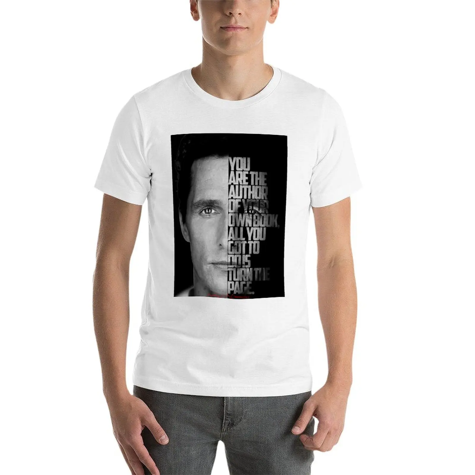 Citação de Matthew McConaughey em preto e branco. Camiseta basquete camisetas gráficas camisas camisetas gráficas pacote de camisetas masculinas