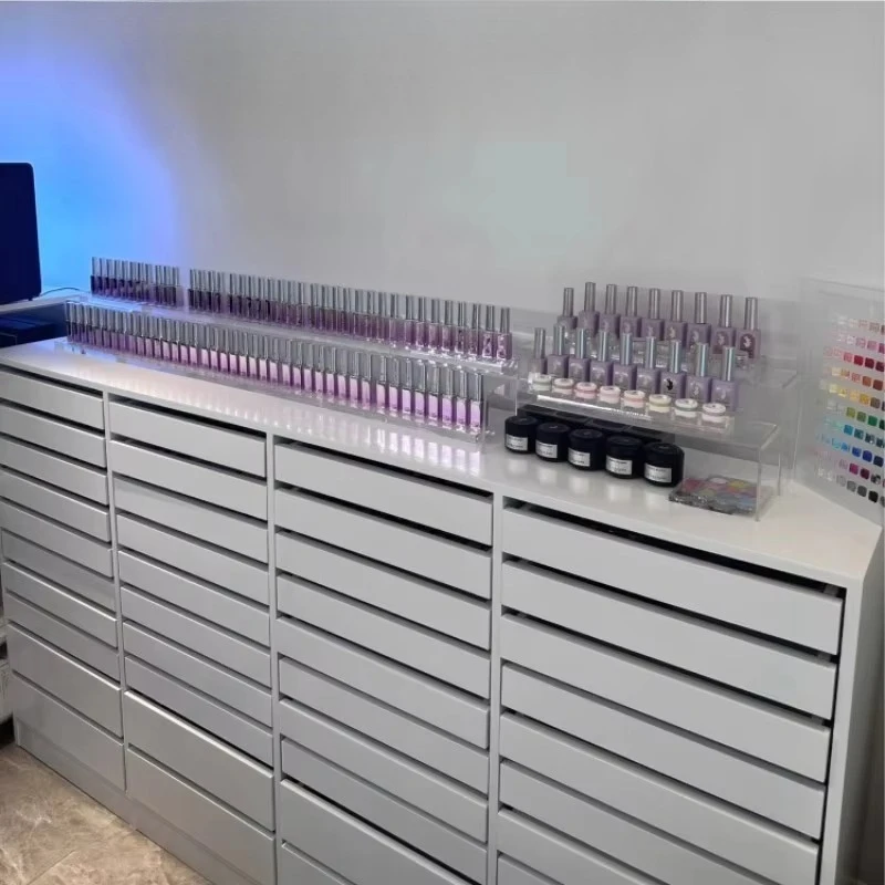 Nail Art Storage Cabinet Display Stand for Nail Polish Shop Heavy Duty Freestanding Supermarket Shelving