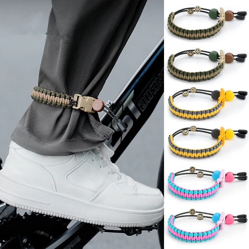 

Cycling Leg Strap Reflective Adjustable Woven Material Safety Design for Road Cycling Night Riding Night Running Sports