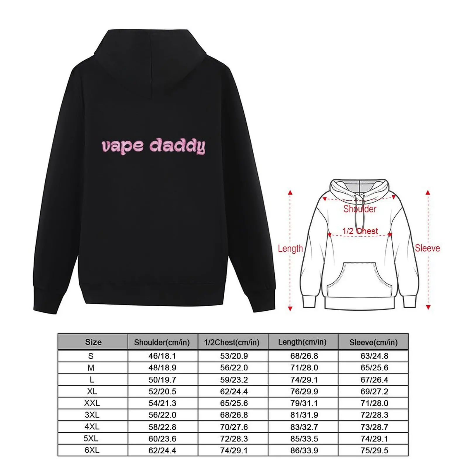 Vape Daddy هوديي ملابس رجالية ملابس شتوية موضة ملابس رجالية بقلنسوة كبيرة الحجم