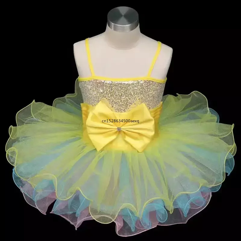 Kids Girls Sequins Jazz Dancewear Costume Ballet Modern Dance Performing Clothes Children Ballet Tutu Dress Dancewear