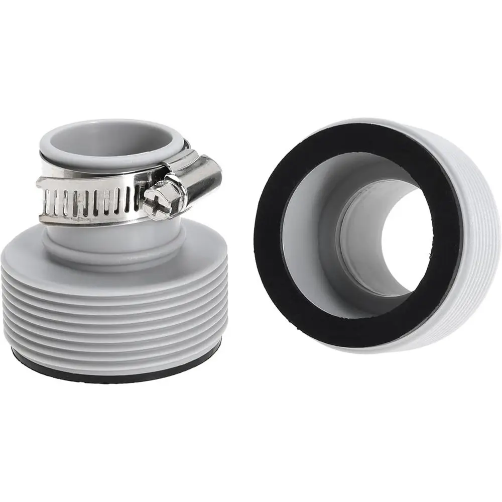 New 1.25 to 1.5 Pool Hose Adapter With Adjustment Hoop Rubber Metal Pool Hose Connector Type B Filter Pump Interface