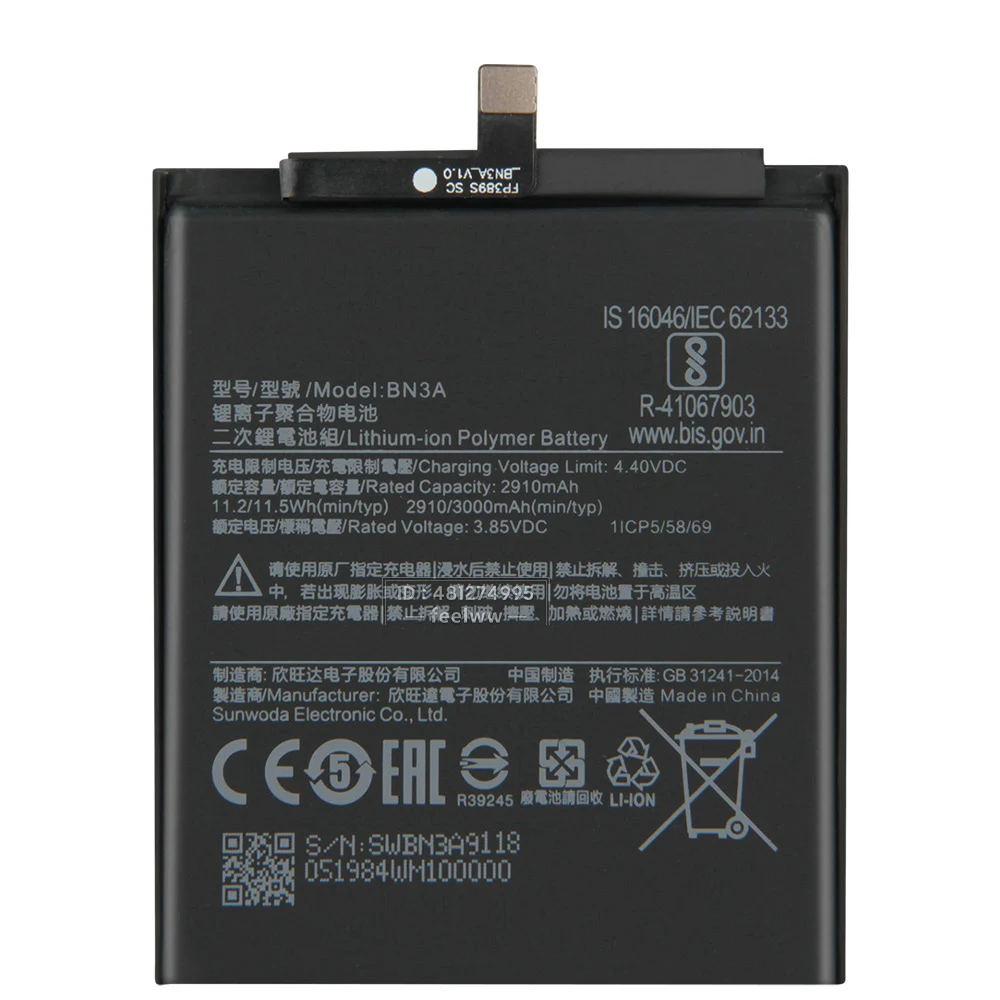 بطارية هاتف بديلة BN3A لعام 2024 لبطاريات الهاتف Xiaomi Redmi Go 3000Mah