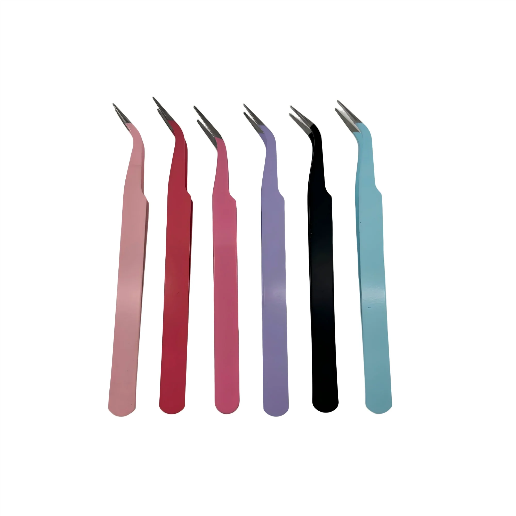 

Multi-Color Precision Curved Eyelash Tweezers Set Stainless Steel Beauty Tool for Enhanced Makeup Application