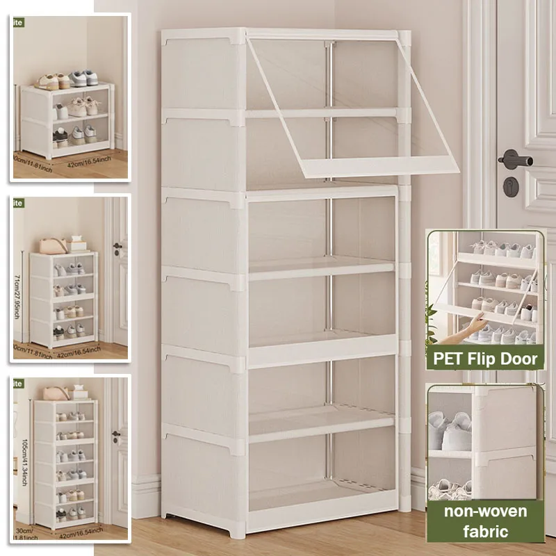 

1PC Multilayer Shoe Rack Stackable Shoe Hanger Dormitory Door Storage Rack Shoes Cabinet Assembled Shoes Hanger Save Space
