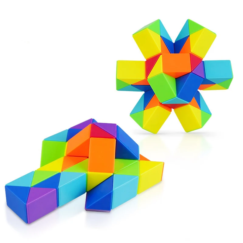 Rainbow Magic Ruler Puzzle Cube Twist Snake Folding Toy Montessori Juguetes Educativos Zauberwürfel 48 72 Segments