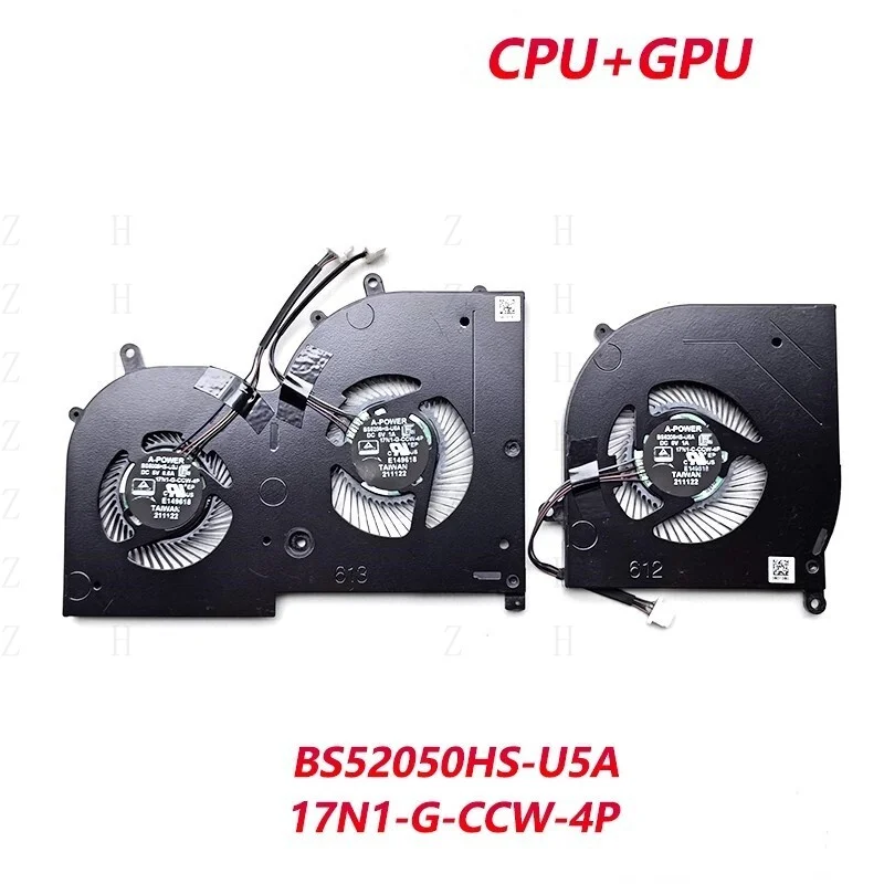 

ZZZZ New for MSI Creator Z17 -A12UHST MS 17N1 HX Studio CPU GPU fan BS52050HS-U5A