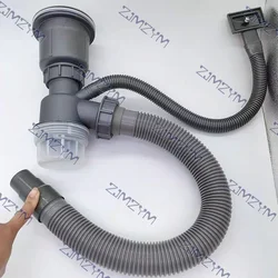 Einzels ch üssel Küchen spüle Ablaufs ch lauchset verdicken Doppel filter geruchs neutral mit Absperr ventil für Waschbecken Bad Küche