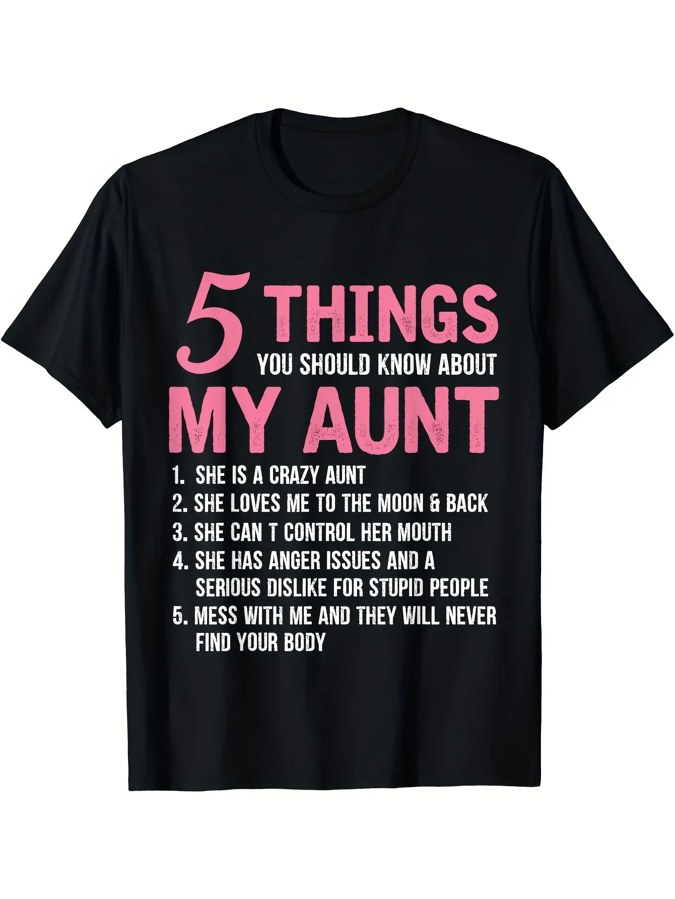 Unisex Crew Neck T-Shirt 1pc Funny Aunt Themed T-Shirt Casual Round Neck High Stretch Fabric Printed Graphic Tee for Adults for all Seasons 2026 Summer Shortsleeved Lightweight and Comfortable Fabric Suitable for Outdoor Sports Fitness Running and C